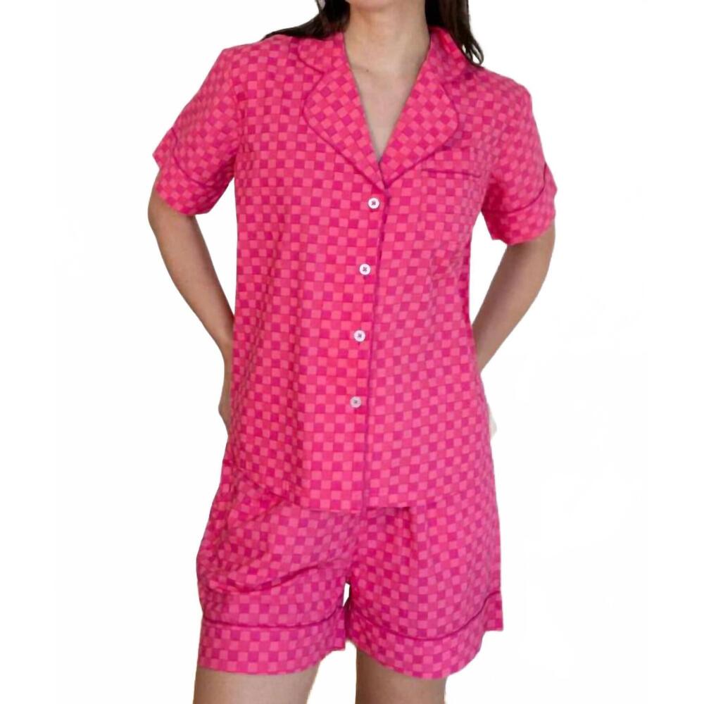 NEW DENISE RAE frida short sleep set in pink